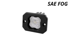 Diode Dynamics SSC1 White SAE Fog Flush Mount ABL LED Pod (Single) - Universal