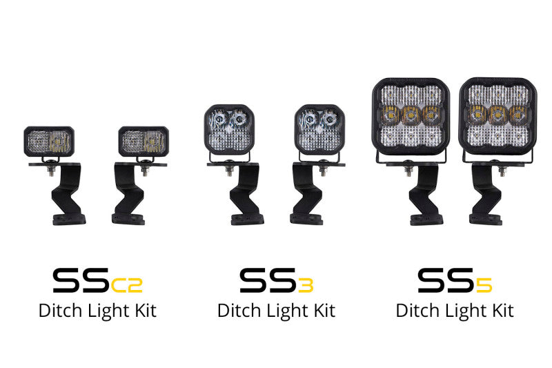 Diode Dynamics Stage Series SS5 Pro Yellow Combo Backlit Ditch Light Kit - Toyota Tundra 2022-2026