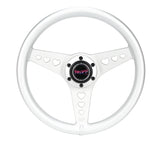 NRG All Aluminum Steering Wheel 330mm - Heart Cut Out- Ergonomic Grip- Anadized Silver