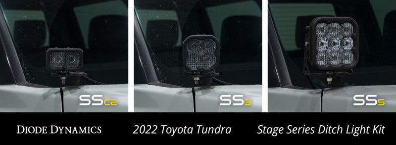 Diode Dynamics Stage Series SS5 Pro Yellow Combo Backlit Ditch Light Kit - Toyota Tundra 2022-2026