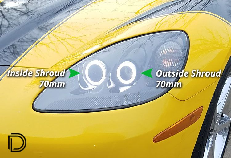 Diode Dynamics 70mm Switchback HD LED Halo Kit (set of 4) - Chevrolet Corvette 2005-2013