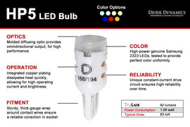 Diode Dynamics 194 LED Bulb HP5 LED [Amber; Pair] - Universal