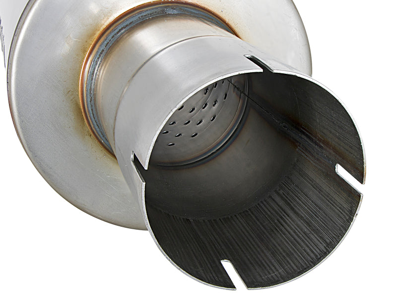 aFe ATLAS 3-1/2" Aluminized Stainless Steel Round Body Muffler - Universal
