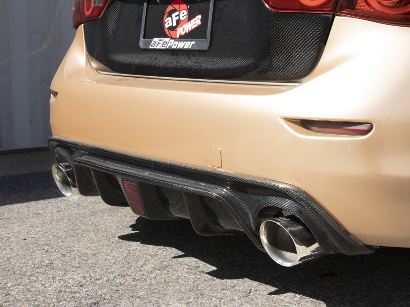 aFe Takeda 2-1/2 IN 304 Stainless Steel Cat-Back Exhaust System w/ Polished Tips - Infiniti Q50 3.7L 2014-2015