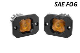Diode Dynamics SSC1 Yellow SAE Fog Flush Mount ABL LED Pod (Pair) - Universal