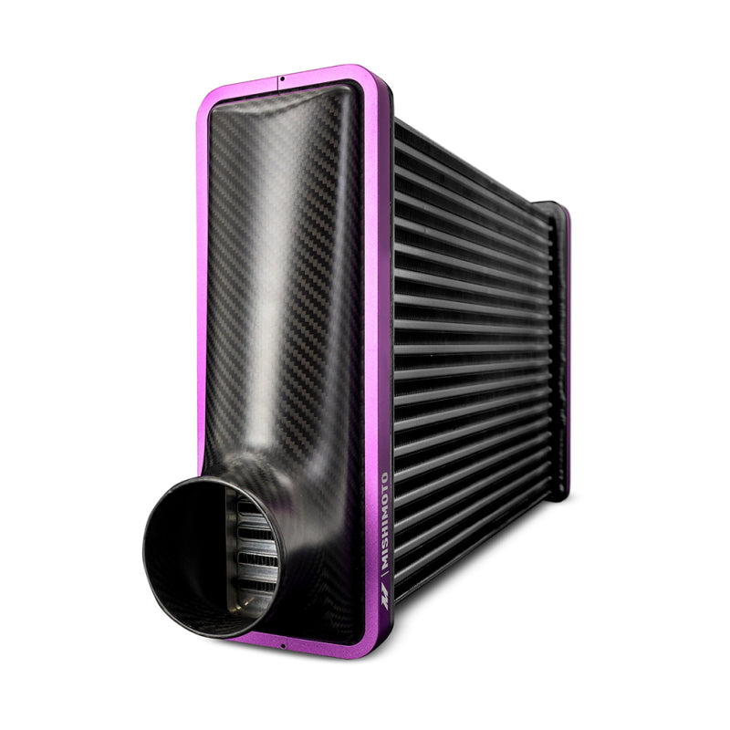 Mishimoto Universal Carbon Fiber Intercooler - Gloss Tanks - 600mm Black Core - S-Flow - R V-Band