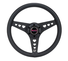 NRG All Aluminum Steering Wheel 330mm - Heart Cut Out- Ergonomic Grip- Anadized Black