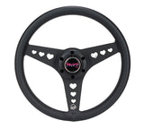 NRG All Aluminum Steering Wheel 330mm - Heart Cut Out- Ergonomic Grip- Anadized Black