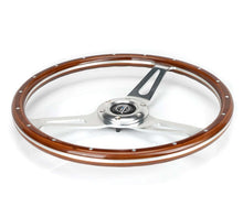 Load image into Gallery viewer, NRG Reinforced Steering Wheel (360mm) Dark Wood Grain w/Chrome 3-Spoke Center