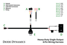 Load image into Gallery viewer, Diode Dynamics Heavy Duty Single Output 4-pin Wiring Harness - Universal Fitment