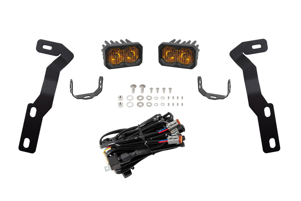 Diode Dynamics Stage Series C2 2.0 Pro Yellow Combo/Driving Backlit Ditch Light Kit - Toyota Tacoma 2016-2023