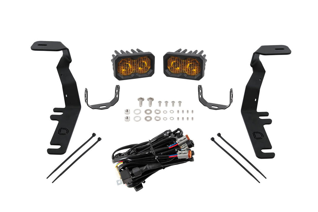 Diode Dynamics Stage Series C2 2.0 Pro Yellow Combo/Driving Backlit Ditch Light Kit - Ford F-150 2015-2020 Fitment