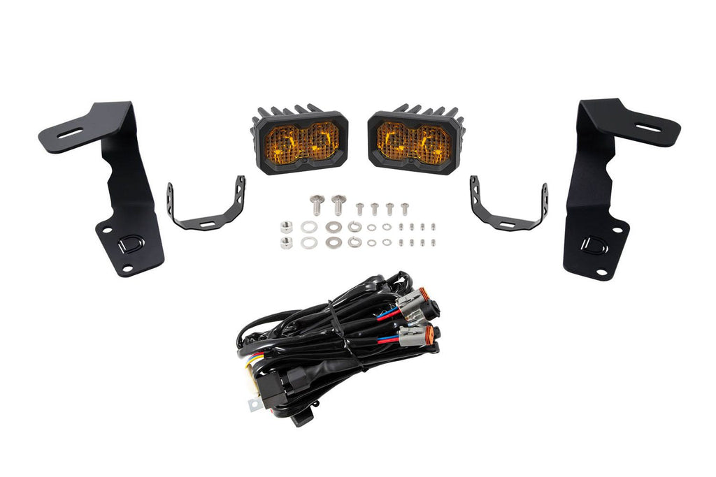 Diode Dynamics Stage Series C2 2.0 Sport Yellow Combo/Driving Backlit Ditch Light Kit - Subaru WRX 2015-2021 / STi 2015-2021