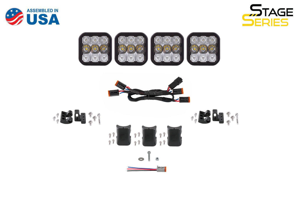 Diode Dynamics SS5 White Combo Pro CrossLink 4-Pod LED Light Bar (Single) - Universal Fitment