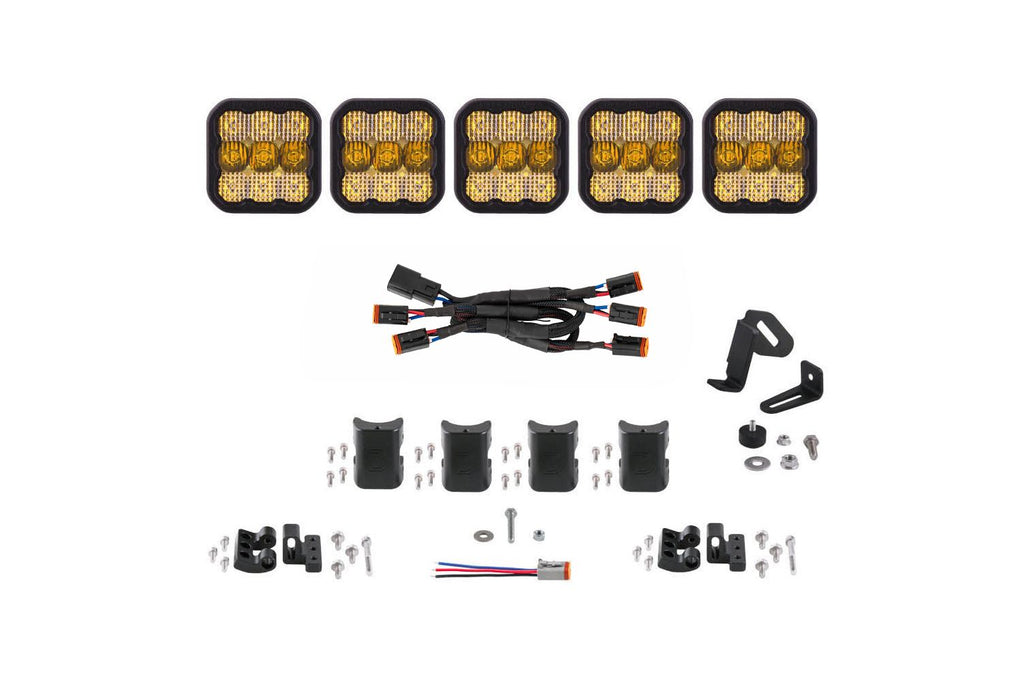 Diode Dynamics SS5 CrossLink Yellow Combo Sport 5-Pod LED Lightbar (Single) - Universal Fitment