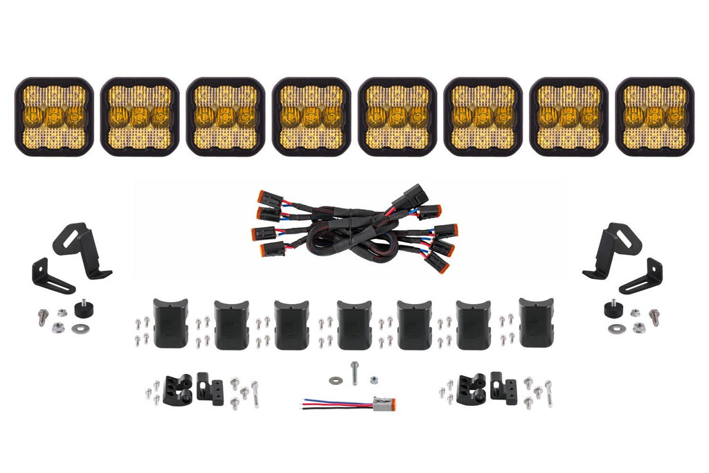 Diode Dynamics SS5 CrossLink Yellow Combo Sport 8-Pod LED Lightbar (Single) - Universal Fitment