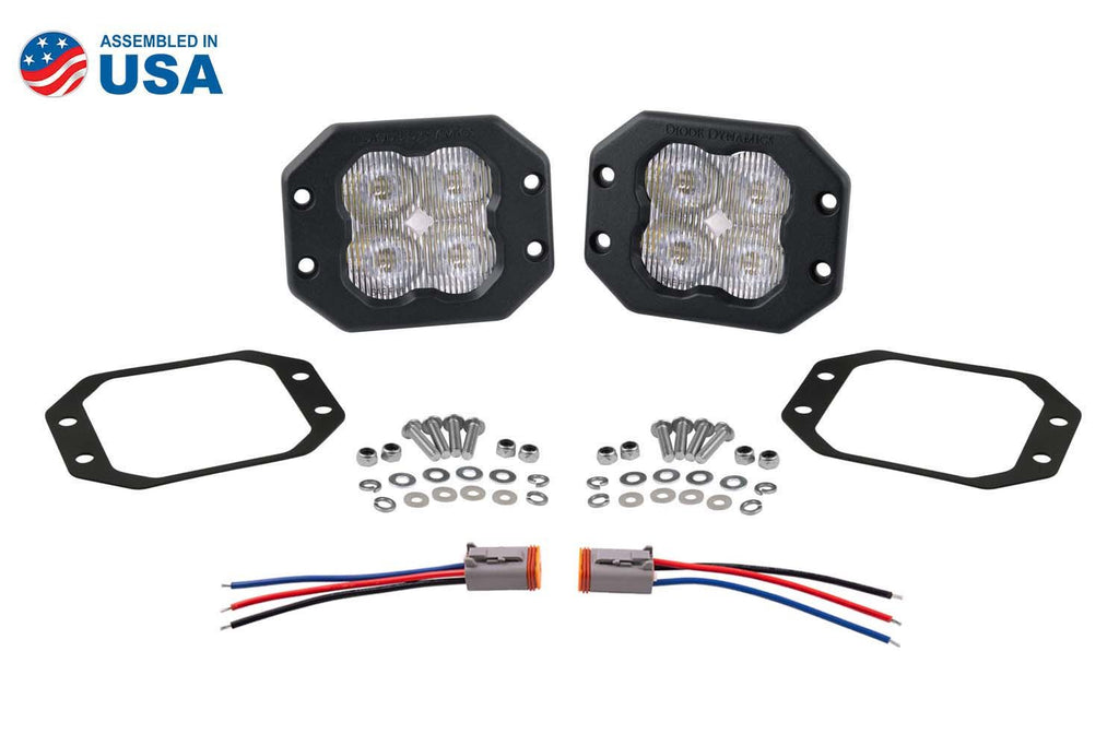 Diode Dynamics SS3 SAE/DOT White Pro Combo Flush Mount ABL LED Pod (Pair) - Universal