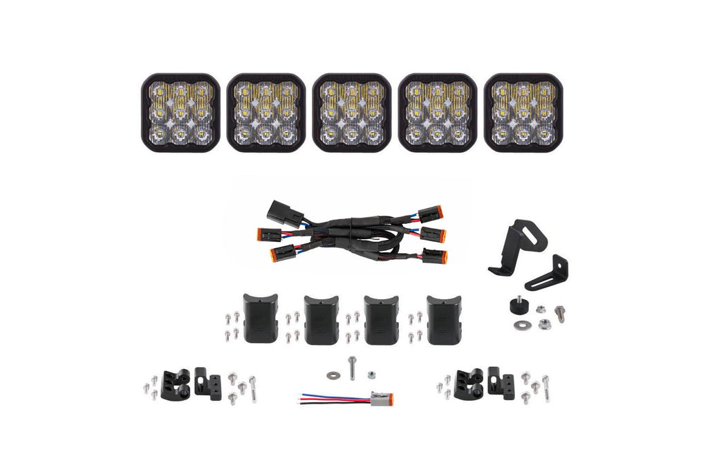 Diode Dynamics SS5 White Driving Sport CrossLink 5-Pod LED Light Bar (Single) - Universal Fitment