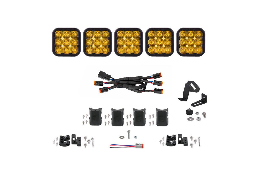 Diode Dynamics SS5 Yellow Driving Sport CrossLink 5-Pod LED Light Bar (Single) - Universal Fitment