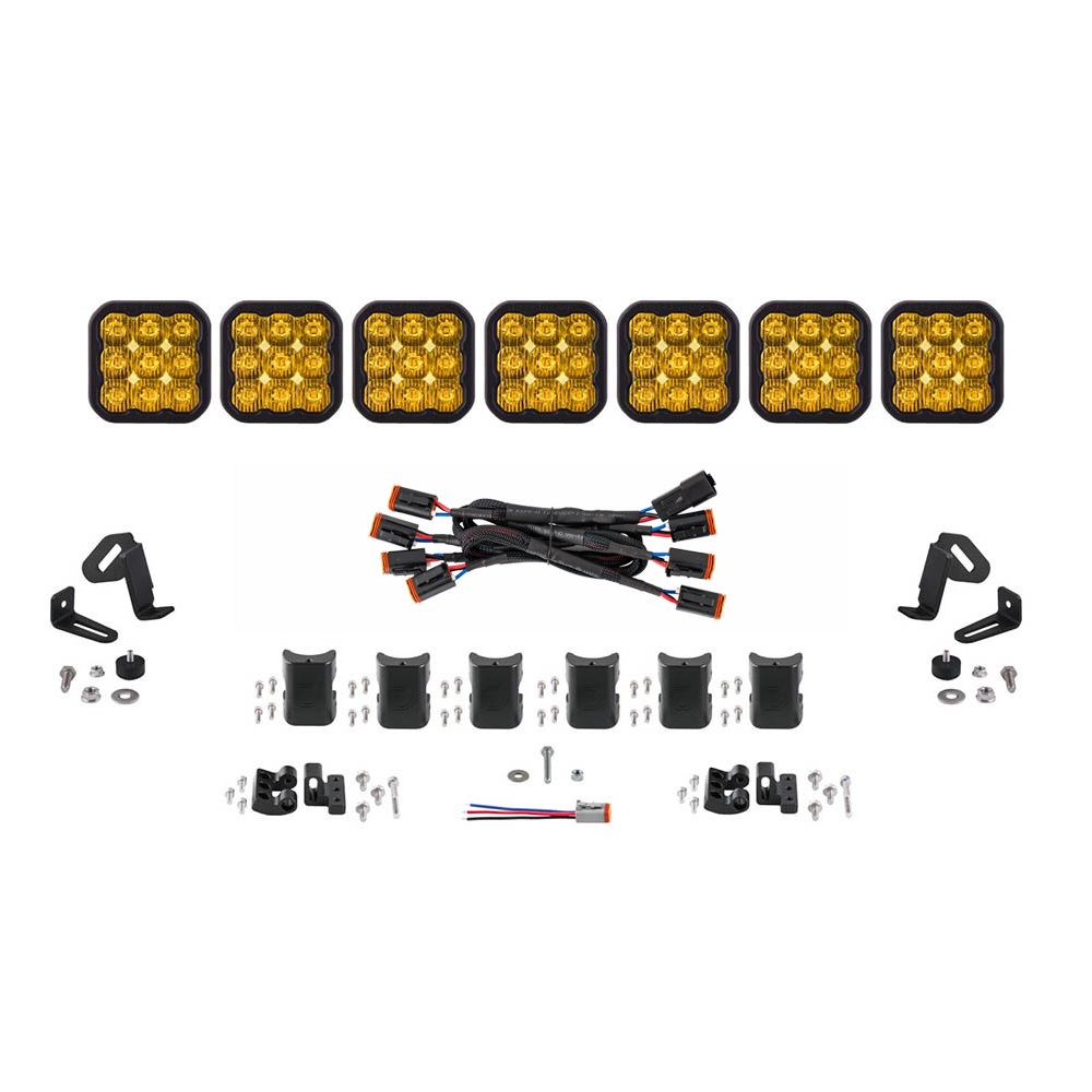 Diode Dynamics SS5 Yellow Driving Sport CrossLink 7-Pod LED Light Bar (Single) - Universal Fitment