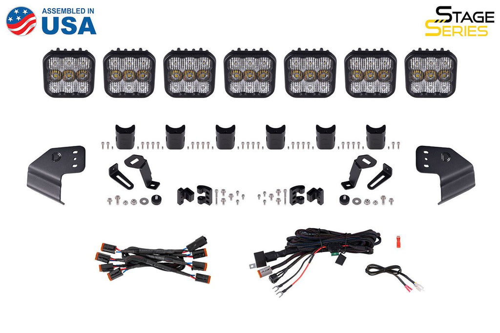 Diode Dynamics SS5 Yellow Pro Windshield CrossLink Lightbar Kit - Ford Bronco 2021-2025