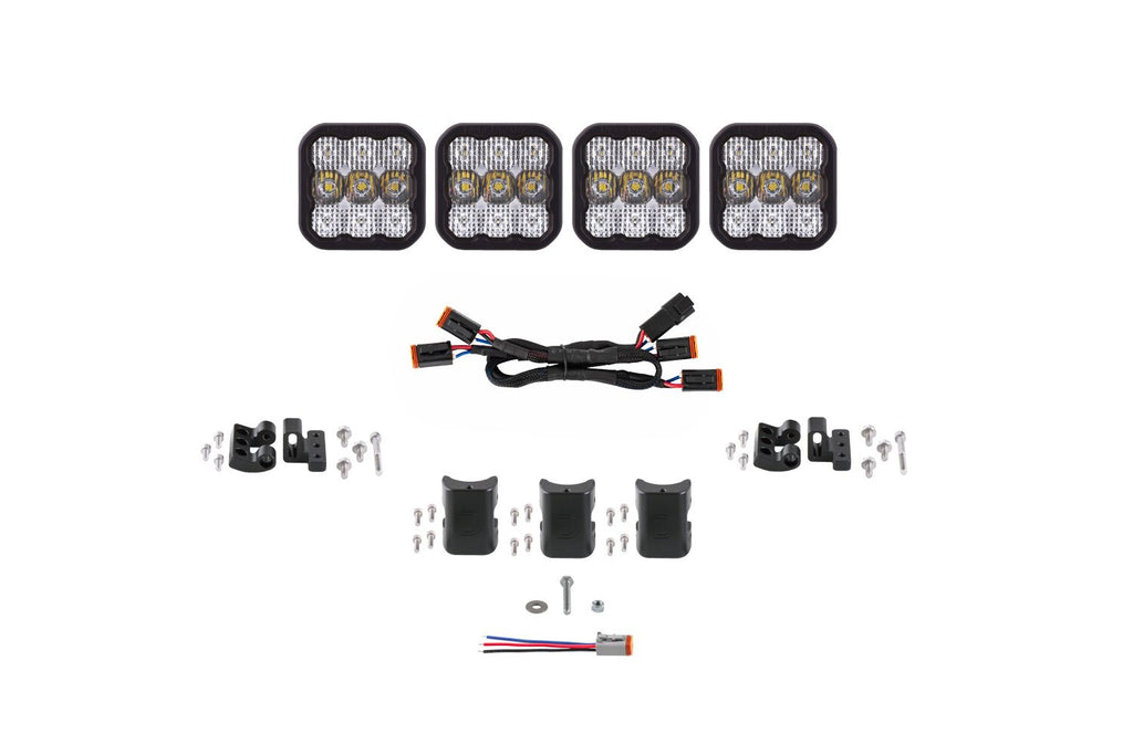 Diode Dynamics SS5 White Combo Pro CrossLink 4-Pod LED Light Bar (Single) - Universal Fitment