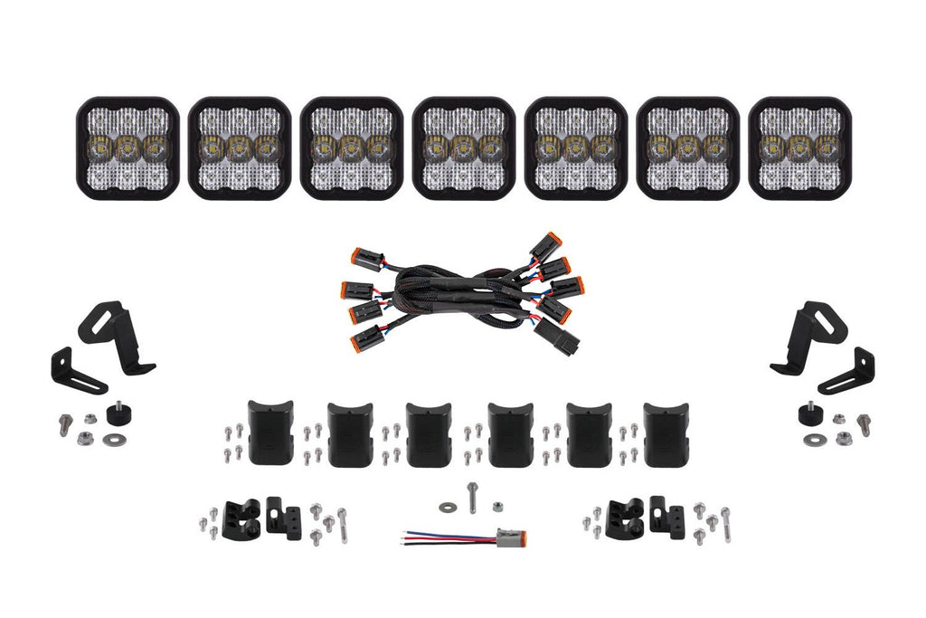 Diode Dynamics SS5 White Combo Pro CrossLink 7-Pod LED Light Bar (Single) - Universal Fitment