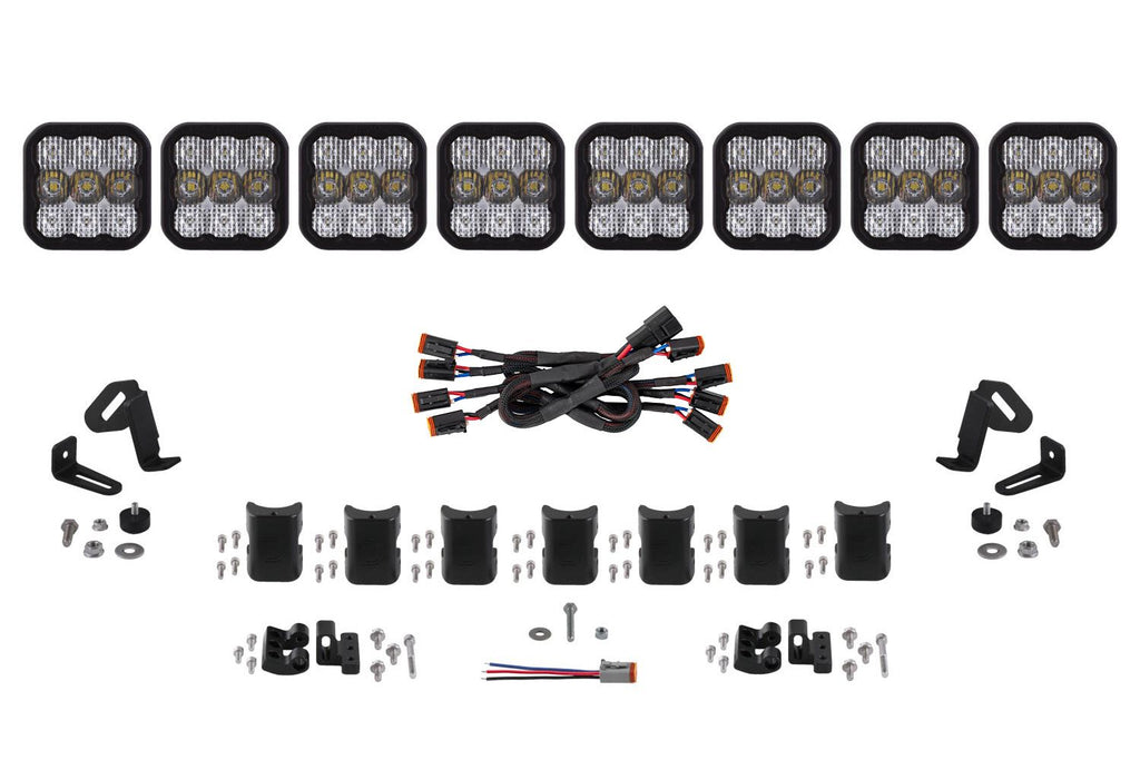Diode Dynamics SS5 White Combo Pro CrossLink 8-Pod LED Light Bar (Single) - Universal Fitment