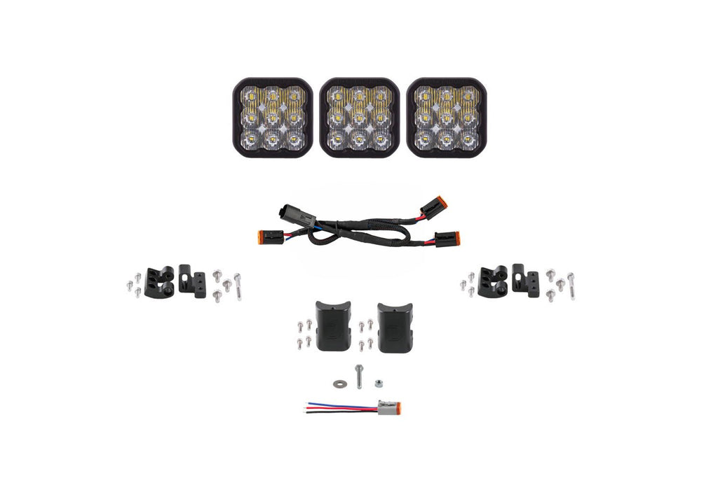 Diode Dynamics SS5 White Driving Pro CrossLink 3-Pod LED Light Bar (Single) - Universal Fitment