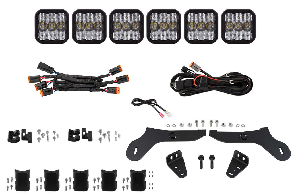 Diode Dynamics SS5 White Combo Sport Grille CrossLink Lightbar Kit - Ford Raptor 2017-2020