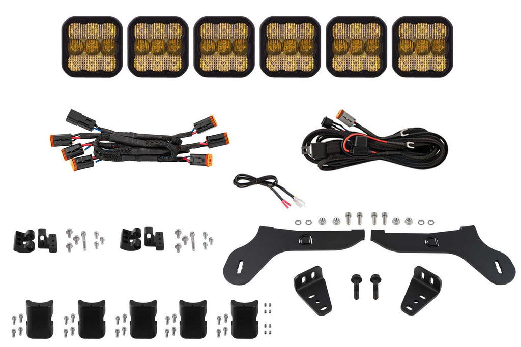 Diode Dynamics SS5 Yellow Combo Sport Grille CrossLink Lightbar Kit - Ford Raptor 2017-2020