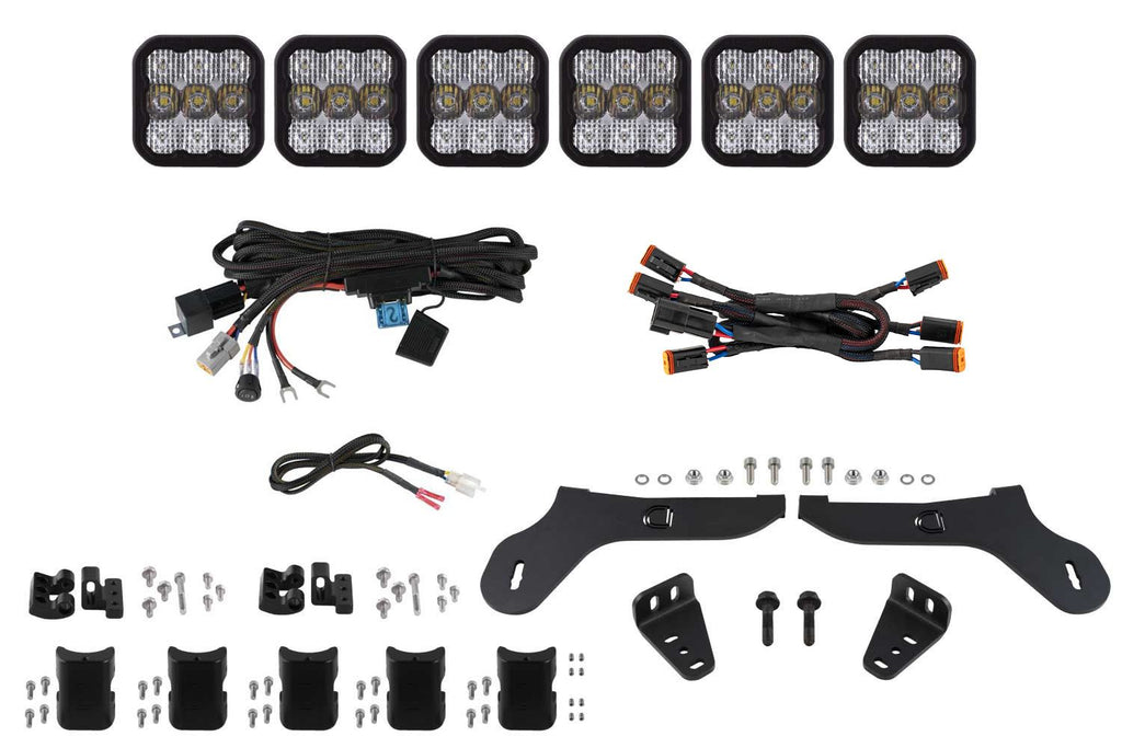 Diode Dynamics SS5 White Combo Pro Grille CrossLink Lightbar Kit - Ford Raptor 2017-2020