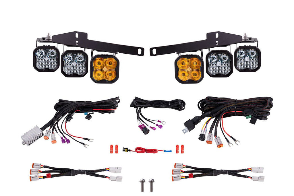 Diode Dynamics SS3 Yellow Max LED Fog Light Kit - Ford Raptor 2017-2020