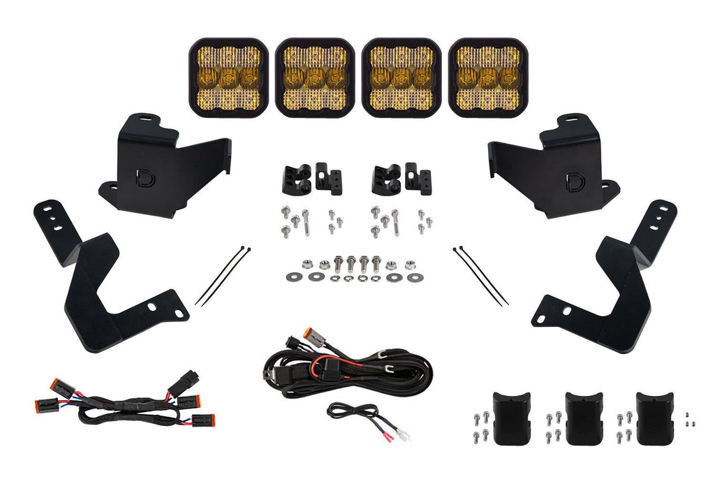 Diode Dynamics SS5 Combo Yellow Pro Grille CrossLink Lightbar Kit - Toyota Tundra 2022-2026