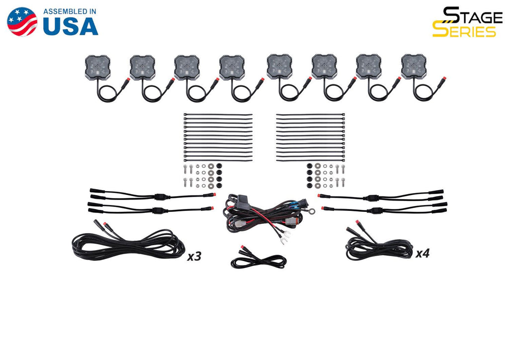 Diode Dynamics Stage Series RGBW LED Rock Light Kit (8-pack) - Universal