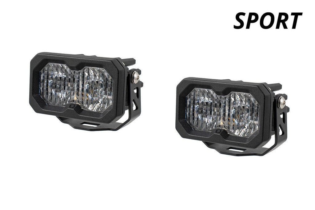 Diode Dynamics C2 2.0 Sport White Flood Standard [Red Backlight; Pair] - Universal