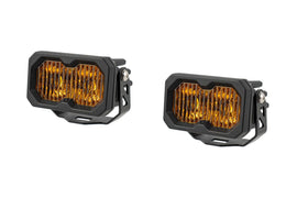 Diode Dynamics C2 2.0 Pro Yellow SAE Fog/Wide Standard [Amber Backlight; Pair] - Universal