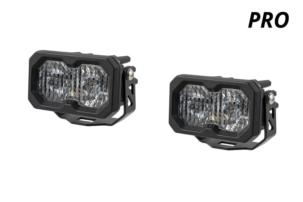 Diode Dynamics C2 2.0 Pro White SAE Fog/Wide Standard [Amber Backlight; Pair] - Universal