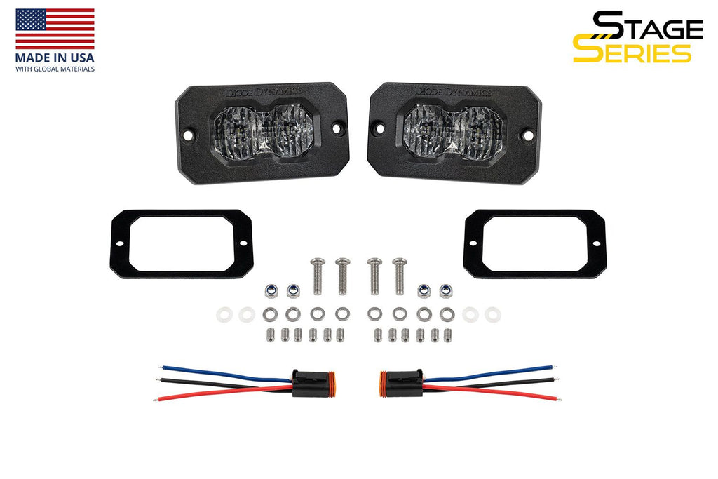 Diode Dynamics C2 2.0 Max White Flood Flush Red BL (Pair) - Universal