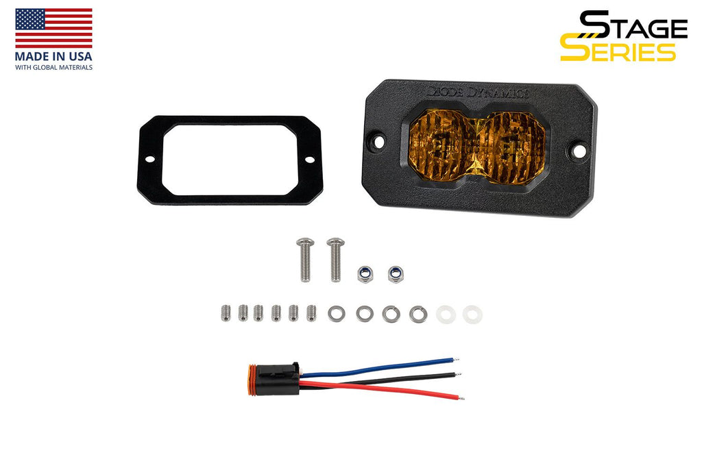 Diode Dynamics C2 2.0 Pro Yellow Flood Flush Amber BL (Single) - Universal