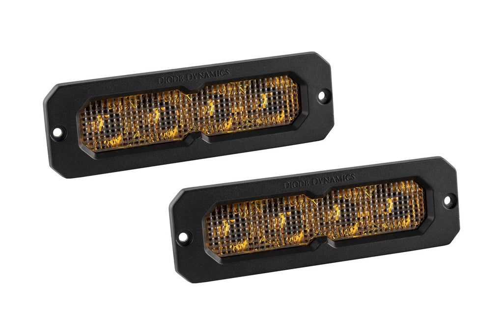 Diode Dynamics SS6 Yellow Combo/Driving Sport Flush Mount LED Light Bar (Pair)
