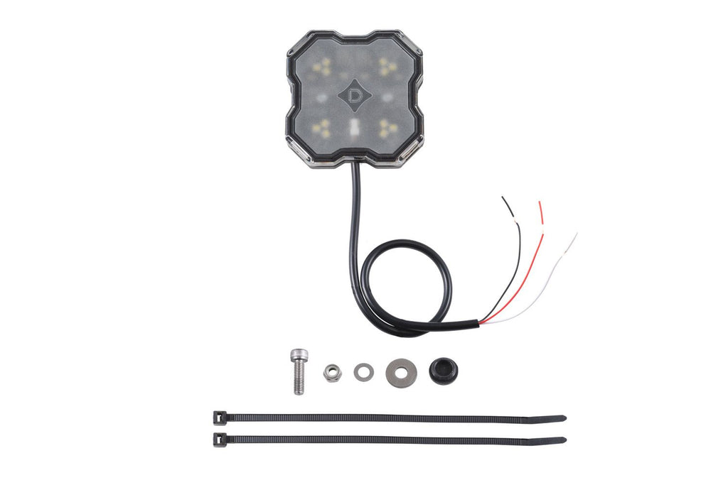 Diode Dynamics Stage Series White/Red Hookup / Bare Wire LED Rock Light (single)