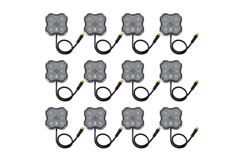 Diode Dynamics Stage Series Dual-Color White/Red LED Rock Light Kit (12-pack) - Universal Fitment