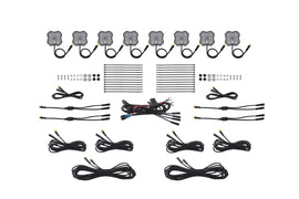 Diode Dynamics Stage Series Dual-Color White/Amber LED Rock Light Kit (8-pack) w/o Magnet Mounts - Universal Fitment