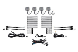 Diode Dynamics Stage Series Dual-Color White/Amber LED Rock Light Kit (12-pack) - Universal Fitment
