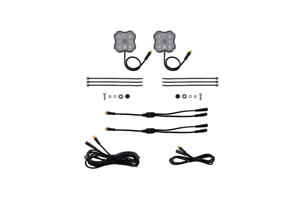 Diode Dynamics Stage Series White/Amber LED Rock Light (Add-on 2-pack) - Universal Fitment