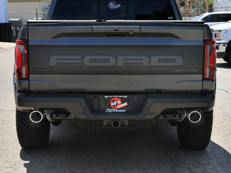 aFe Vulcan Series 3 IN to 3-1/2 IN Stainless Steel Cat-Back Exhaust System Polished - Ford F-150 Raptor 2021-2025 3.5TT