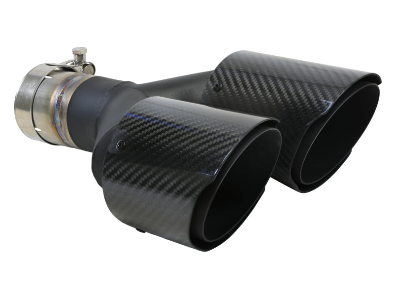 aFe Takeda 2-1/2" 304 Stainless Steel Carbon Fiber Left Exhaust Tip - Universal