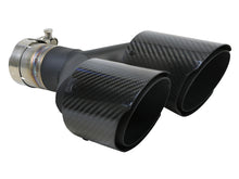 Load image into Gallery viewer, aFe Takeda 2-1/2&quot; 304 Stainless Steel Carbon Fiber Left Exhaust Tip - Universal
