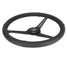 Load image into Gallery viewer, NRG Reinforced Stealth Wheel (380mm) 3 Spoke Center 1in Deep Dish - Perforated Leather Black Stitch
